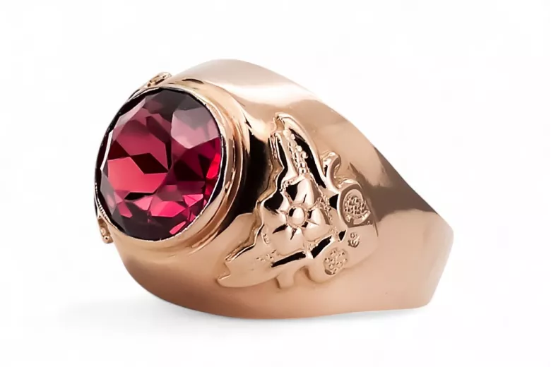 Ring Vintage Jewlery Ruby Original Vintage 14K Rose Gold vrc078r